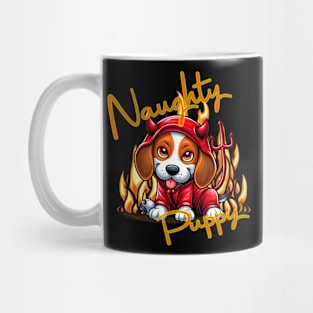 Naughty Puppy - Beagle in Devil Costume Mug